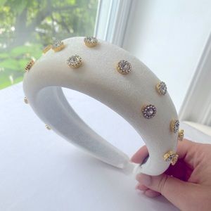 Ivory velvet statement headband